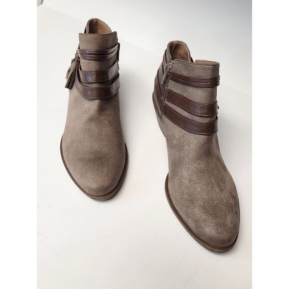 LifeStride Women's Paloma Ankle Bootie Brown Side Zip Block Heel Boots Size 7.5M - Picture 4 of 15